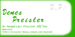 denes preisler business card